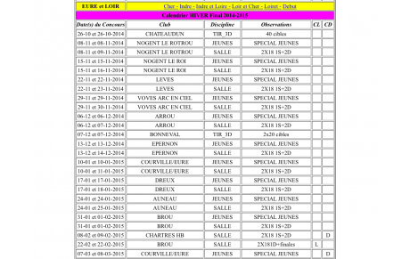 Calendrier SALLE 2014-2015
